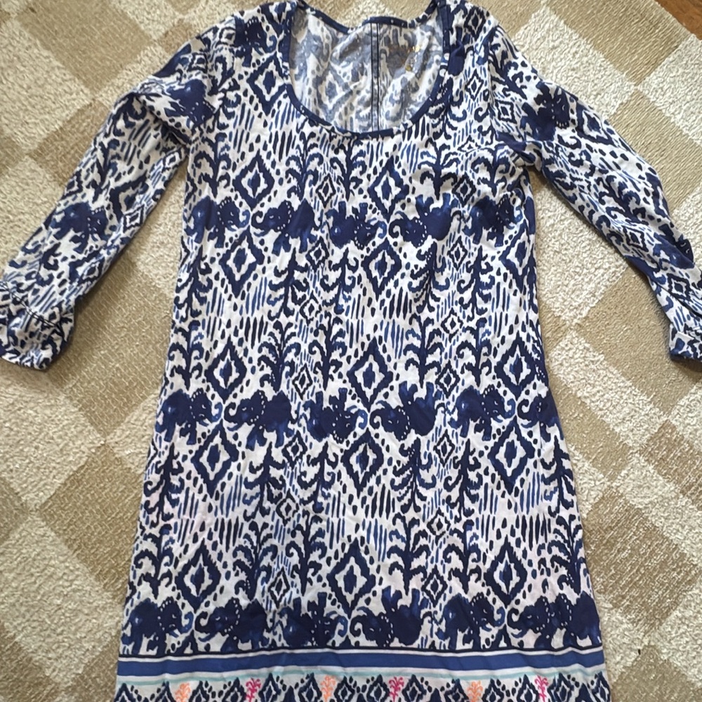 Lilly Pulitzer Blue and White Patterned Dress